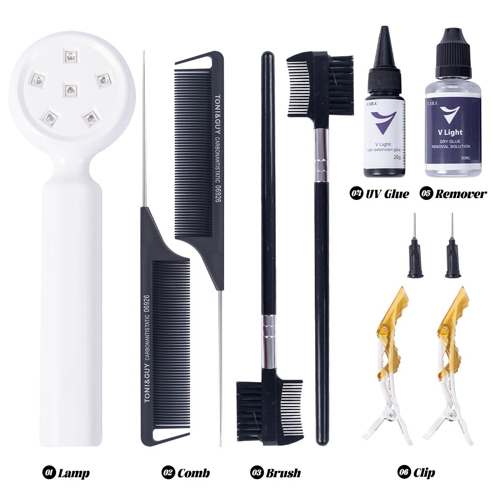 Hot Selling V Light Hair Extension Glue New UV Lamp V Light Hair Extension Kit For Human Extension