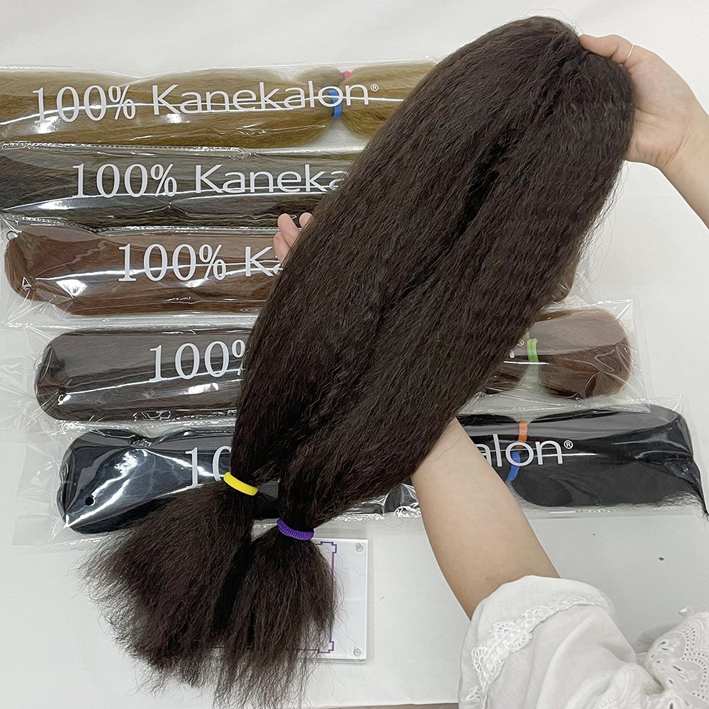 Wholesale Private Label Easy Fibra Crochet Cabello Sintetico Japanese Fiber Soft Jumbo Braiding Hair Kanekalon Hair Extension