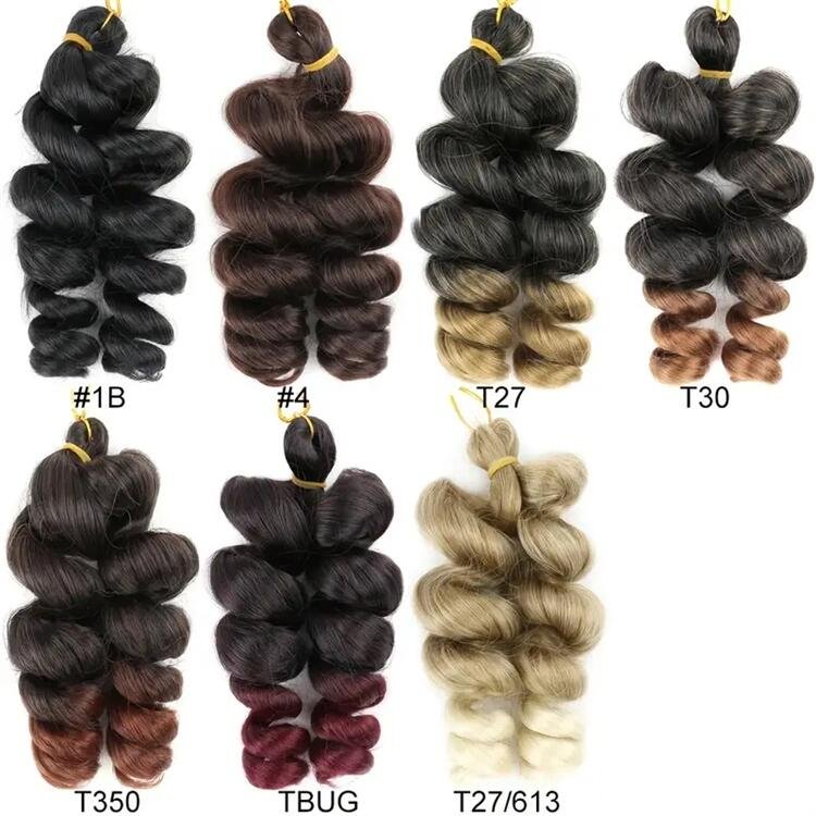 12inch Spiral Curly Synthetic Braiding Hair French Curl Loose Wave Crochet Braids