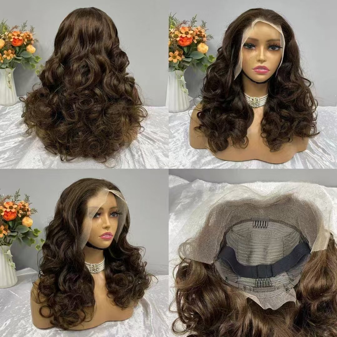 Lmeoda Wholesale Raw Virgin Hair Wigs 300% Density Bouncy Curly 13x4 Lace Frontal Wigs 100% Human Hair Extension