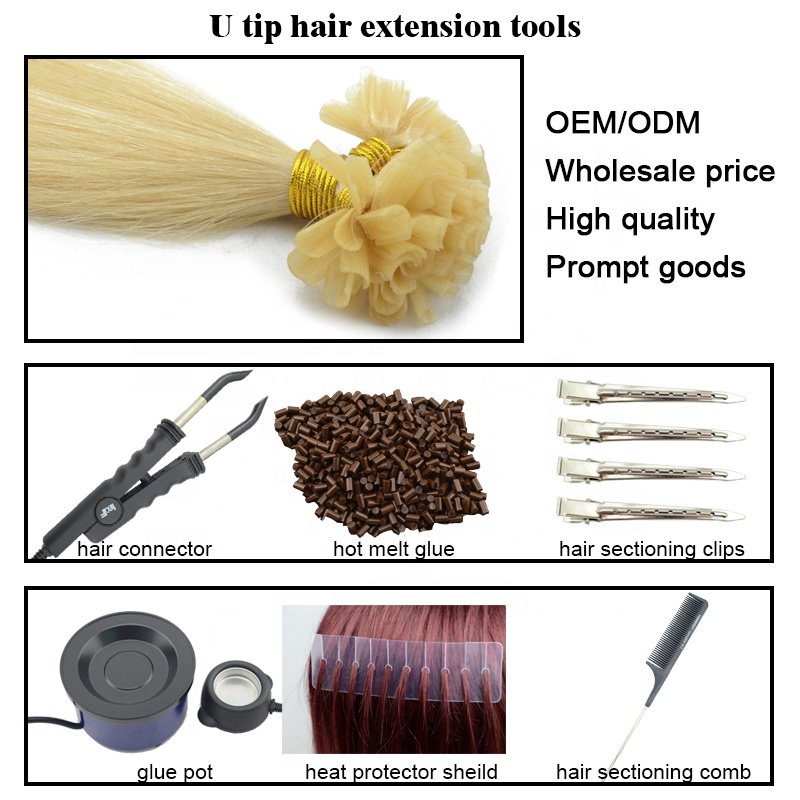 AFPELO Wholesale Fast Shipping Cheap High Quality Beauty U-Tip Human Hair Extension Nail Tip Keratin Human Hair Extension