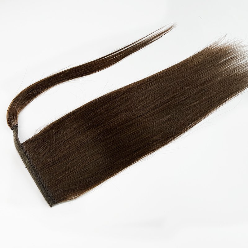 Wholesale Russian 100% Remy Virgin Human Hair Extension Ponytail Real Human Hair Genius Weft New Flat Weft