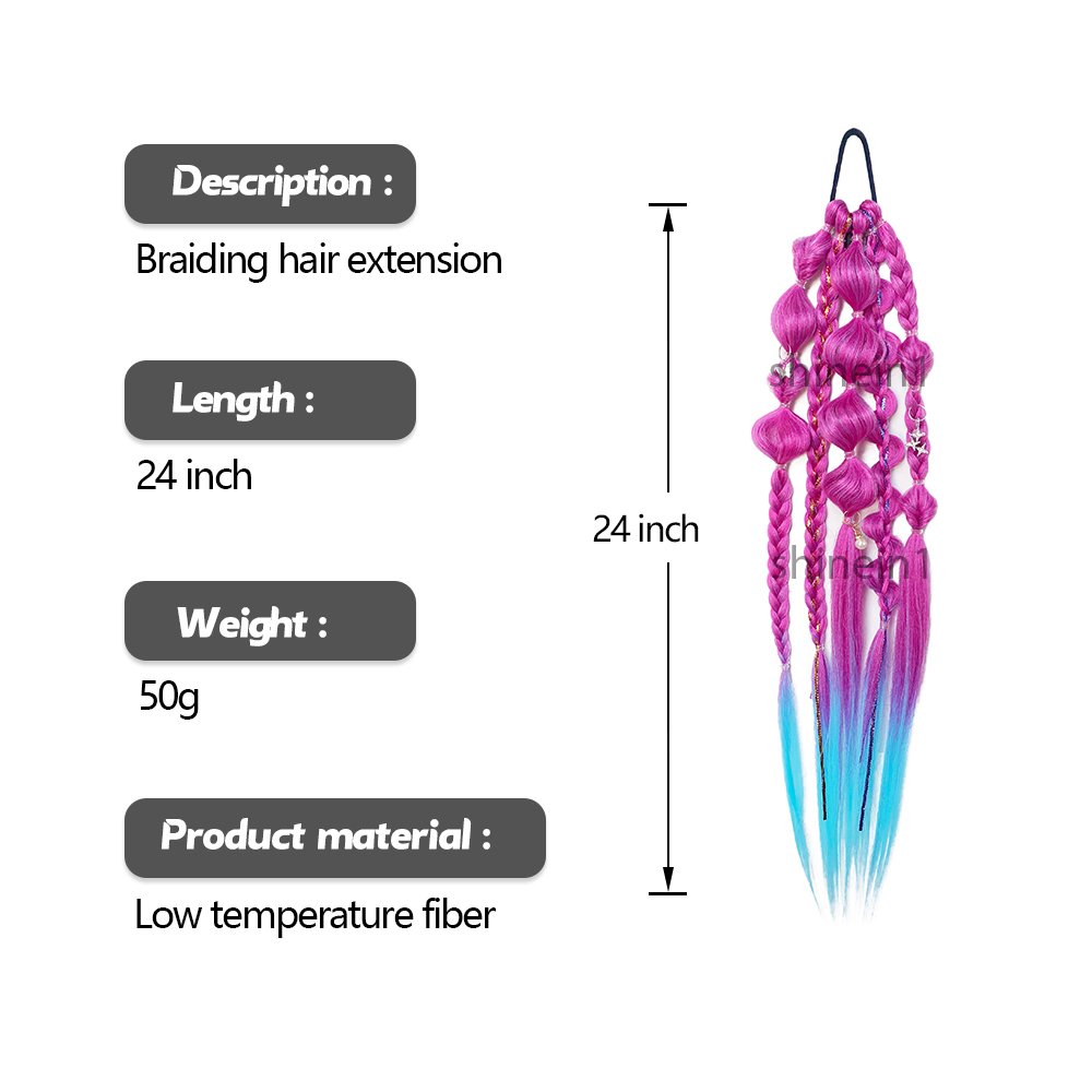 Shinein 24inch Yaki Braided Crochet Hair Extensions Handmade Twist Bubble Ombre Pre Stretched Braiding Hair