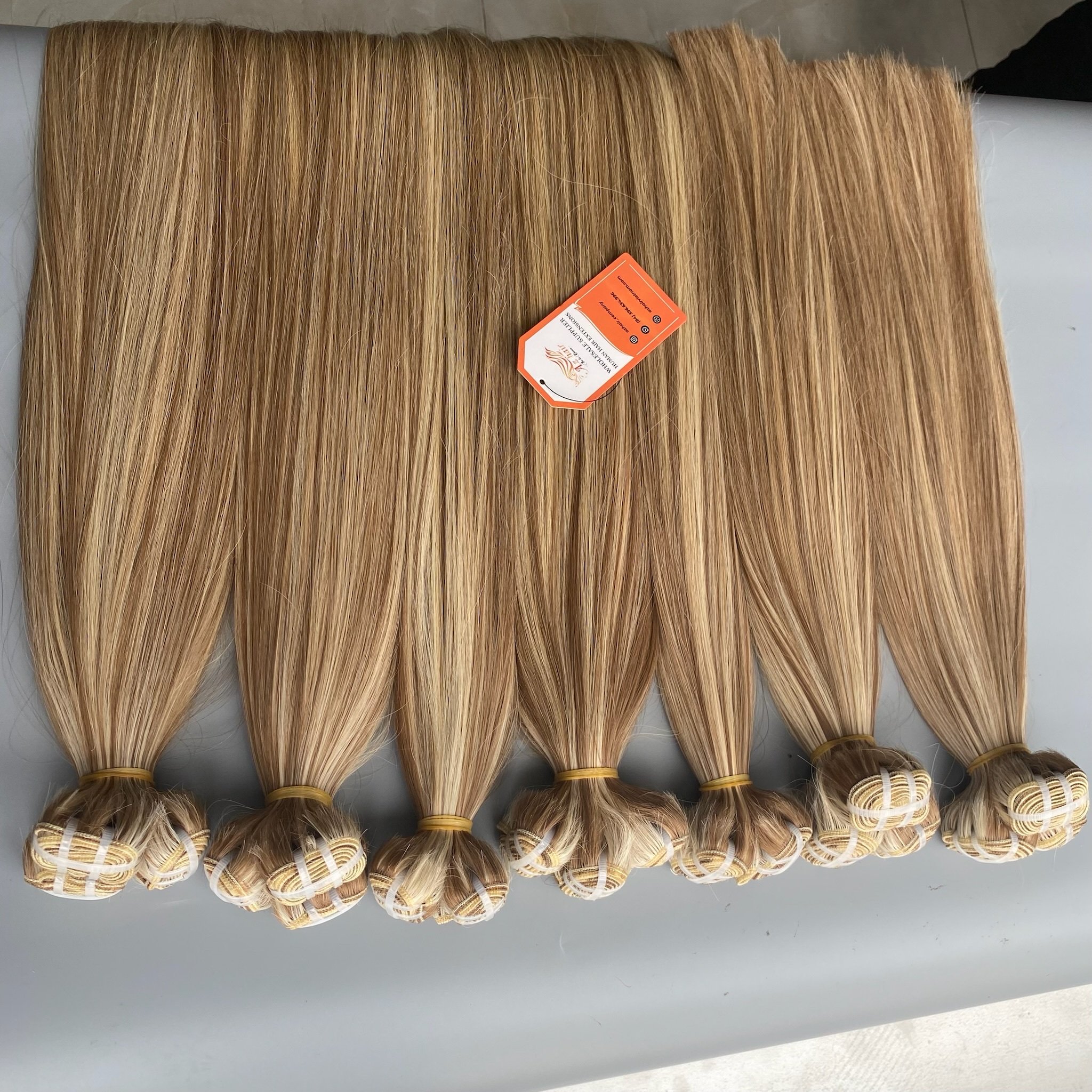 HOT SALE Raw Hair Extensions Highlight Color Seamless Weft 100% Human Hair Super Double Drawn Raw Vietnamese Hair