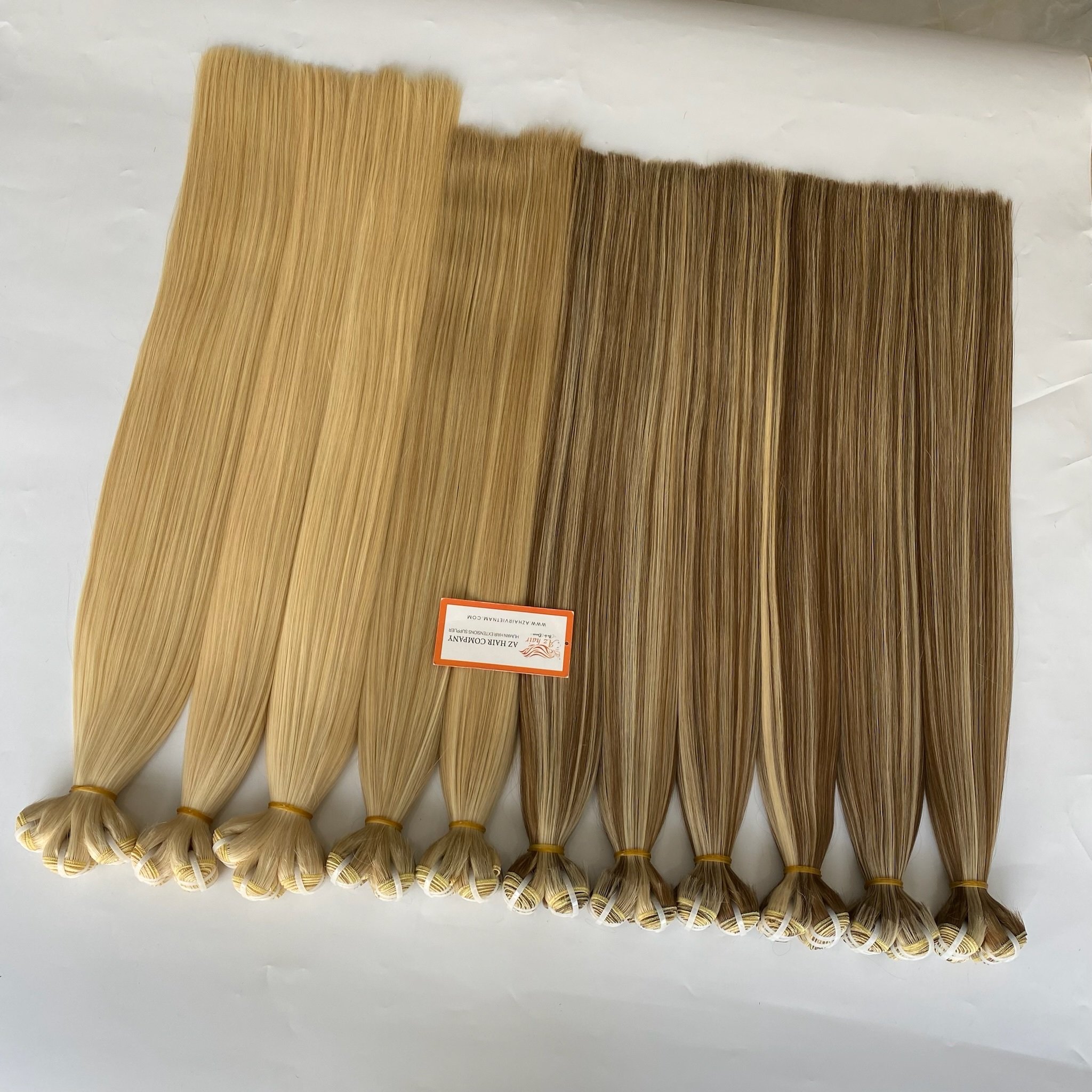 HOT SALE Raw Hair Extensions Highlight Color Seamless Weft 100% Human Hair Super Double Drawn Raw Vietnamese Hair
