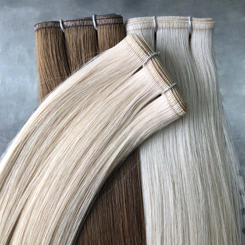 Human Hair Extensions Real Hair Extension Stitching Russian Genius Weft
