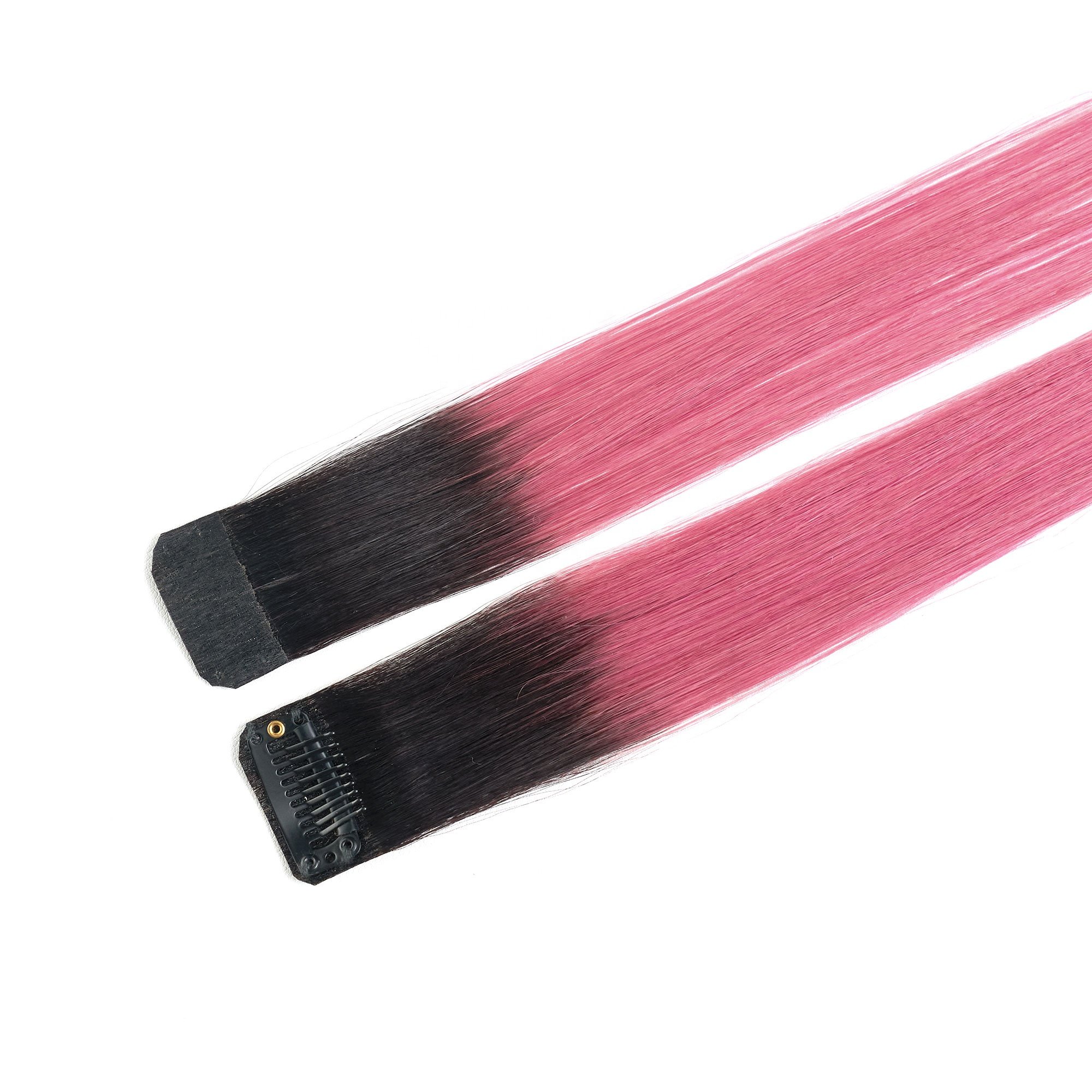 Antimi Customization Wholesale Virgin Human Hair 100% Unprocessed Carmine Color Straight Style Clip In Human Hair Extensions