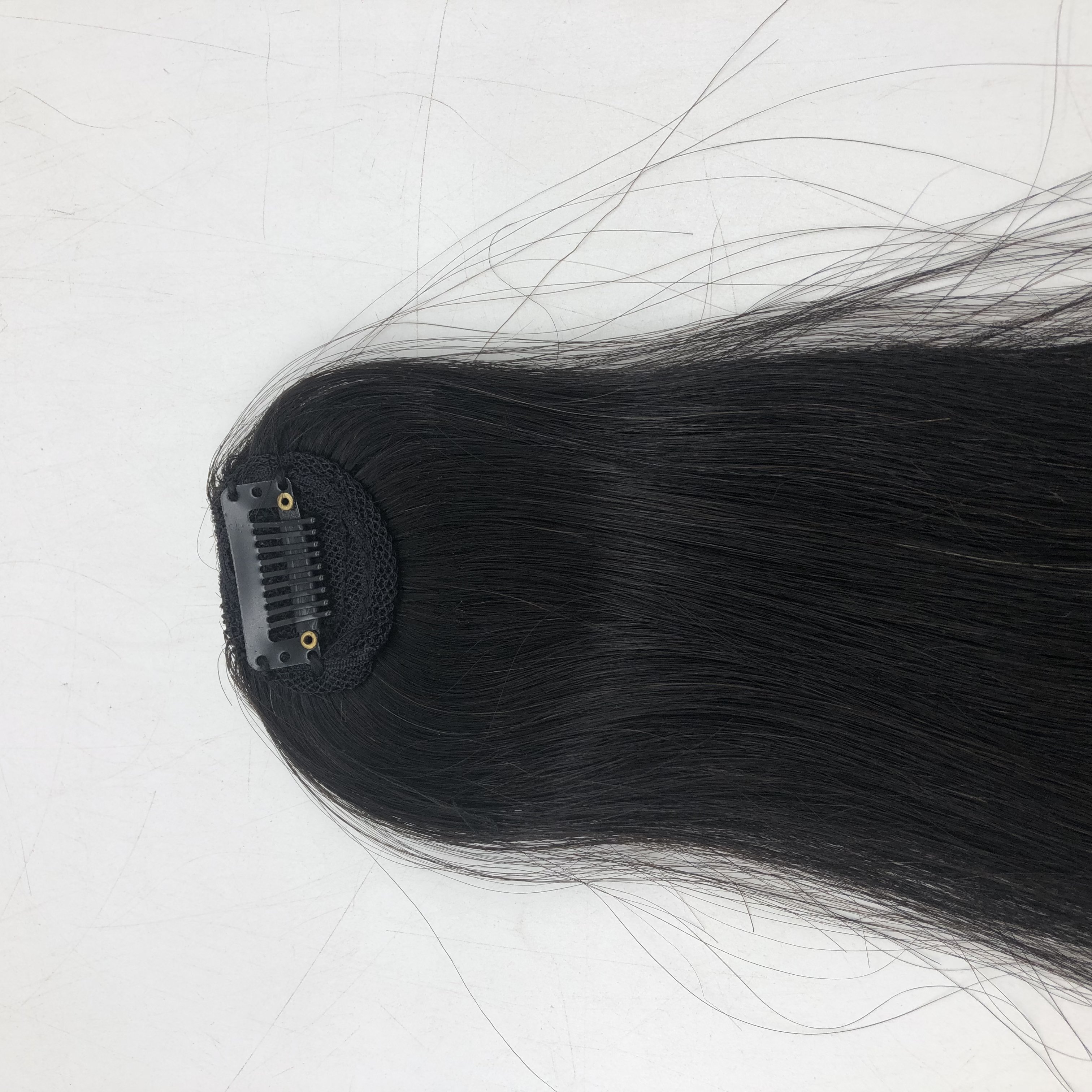 Custom 1-clip Hair Patch Machine Weft Hand Tied Edge Clip in Bangs Human Hair