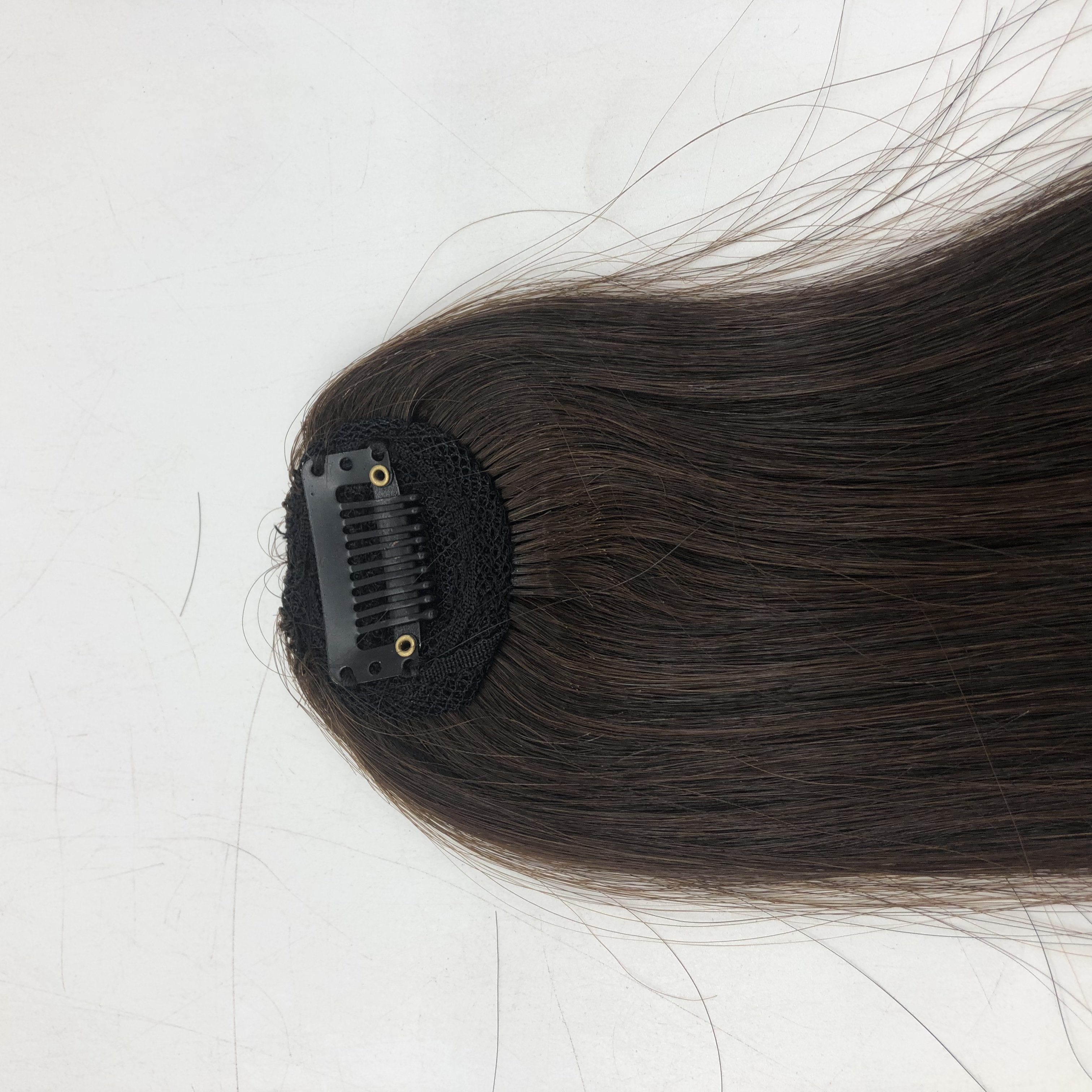 Custom 1-clip Hair Patch Machine Weft Hand Tied Edge Clip in Bangs Human Hair