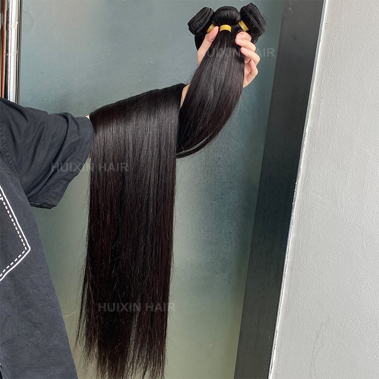 12a grade long inches Brazilian Indian 100% Raw Remy Virgin Human Hair Extensions straight Single Weft Weaving Bundles