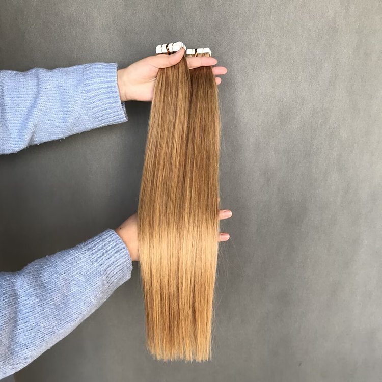Wholesale high quality Double Drawn Cuticle Aligned Keratin 100% raw virgin human hair tape in Hair Extensions custom