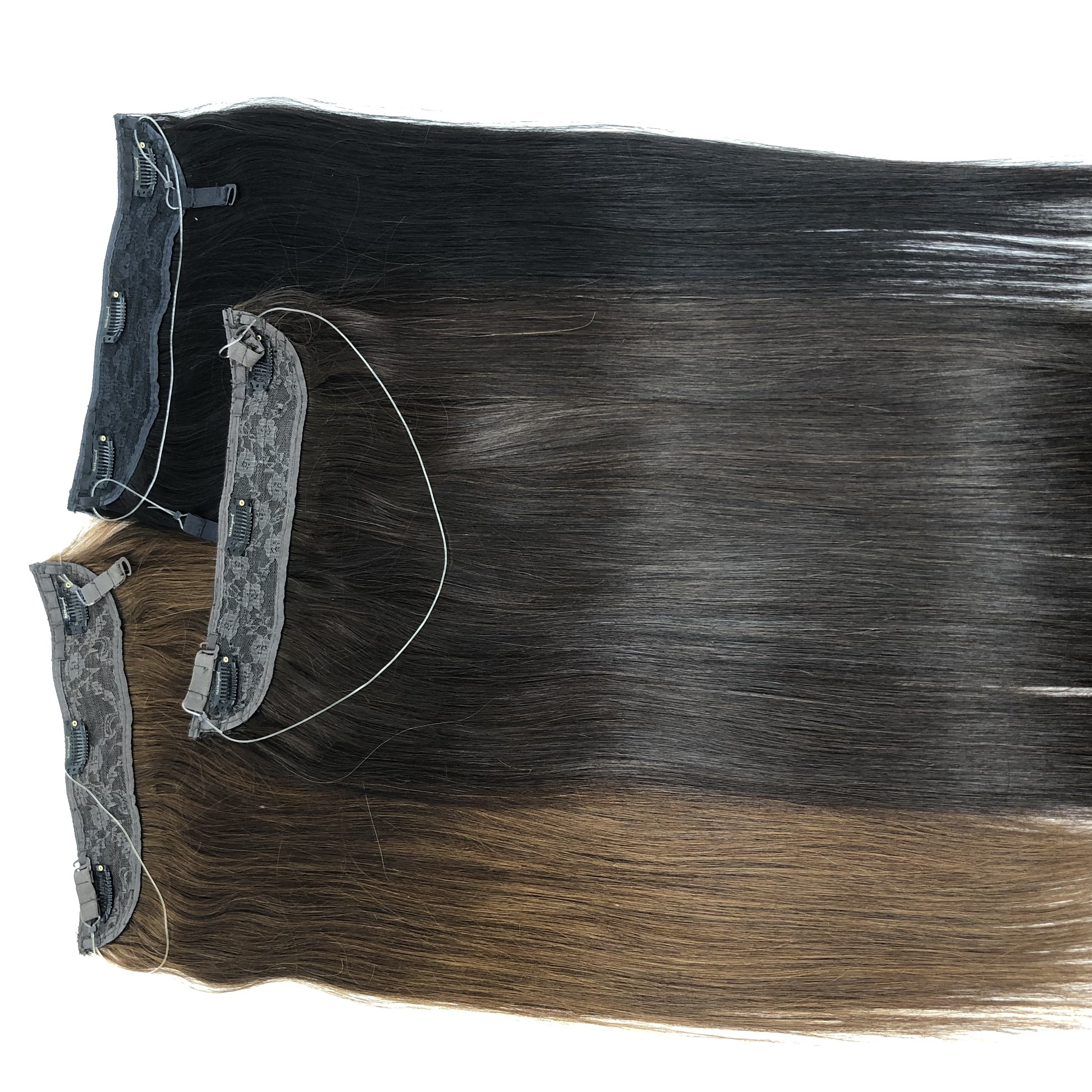 AU Best Selling Raw Indian Human Remy Hair Extension Remy Halo clip in extension with drawstring for women