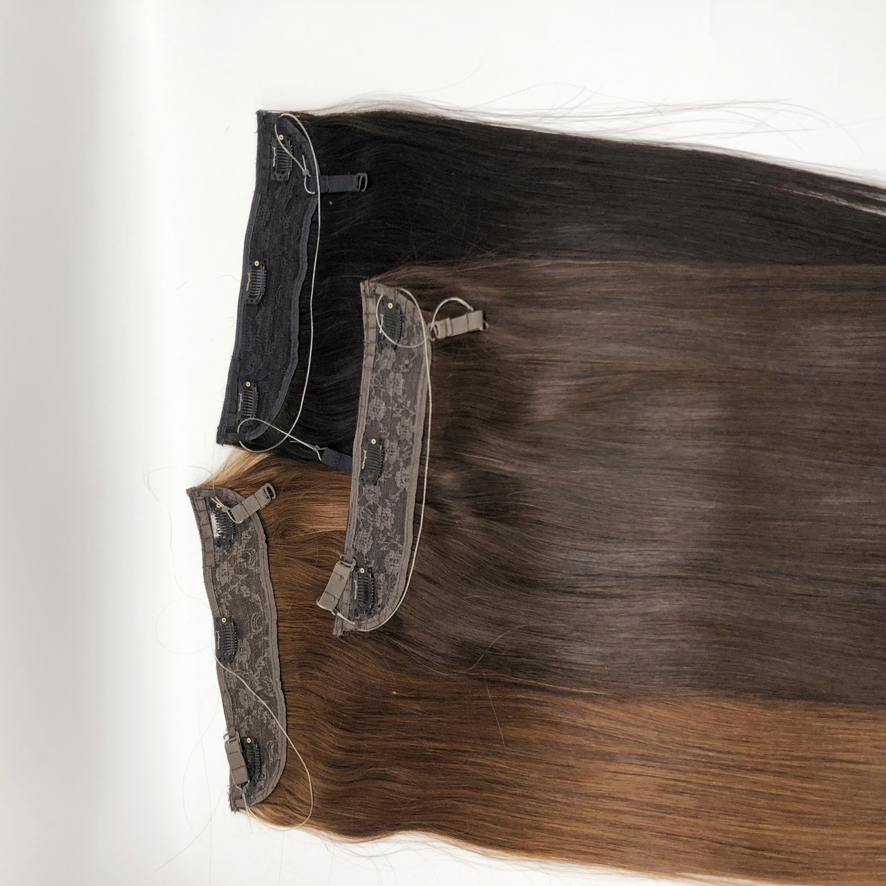 AU Best Selling Raw Indian Human Remy Hair Extension Remy Halo clip in extension with drawstring for women