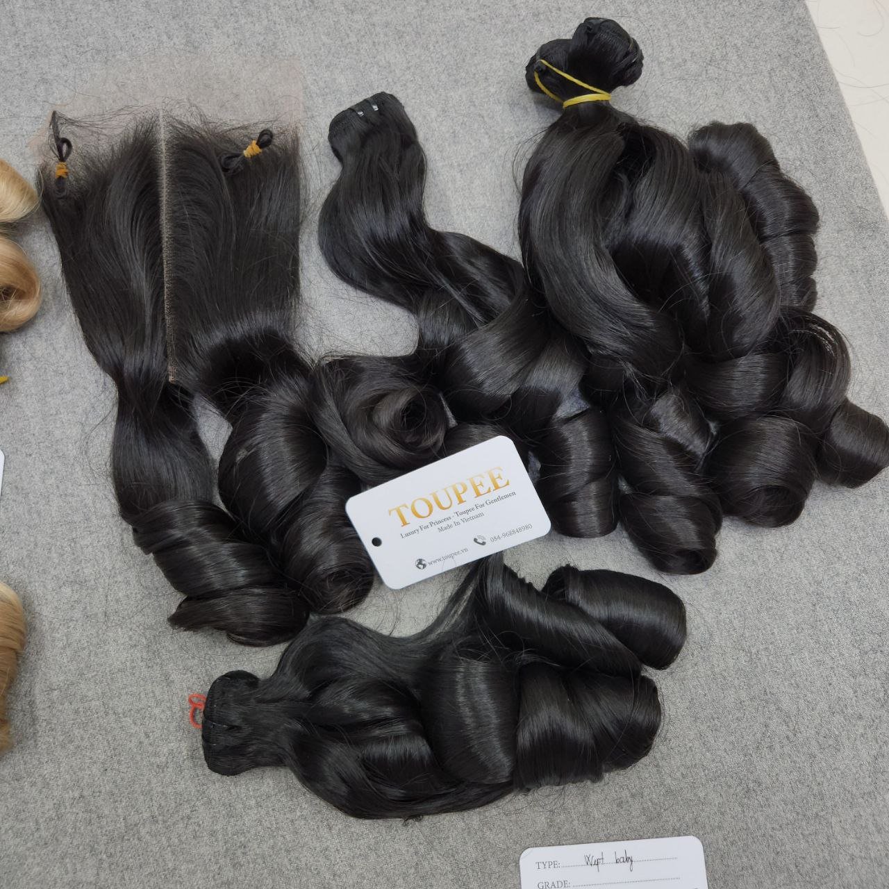 100% Vietnamese Virgin Raw Human Hair Remy Natural Straight Donor Hair Wholesales Vietnam Bouncy Curly Super Double Drawn