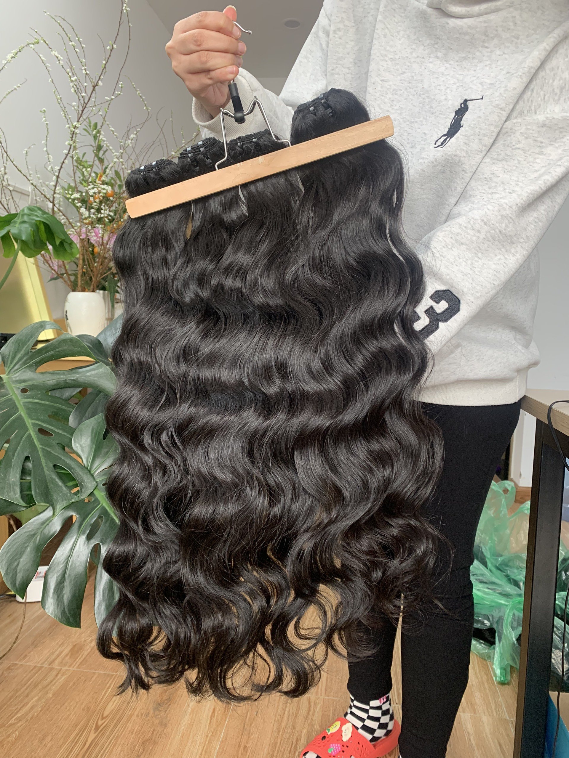 Natural Wave Human Hair Extensions , Vietnamese hair Double Drawn Good Price, Raw Virgin Human Hair Unprocessed Bundles