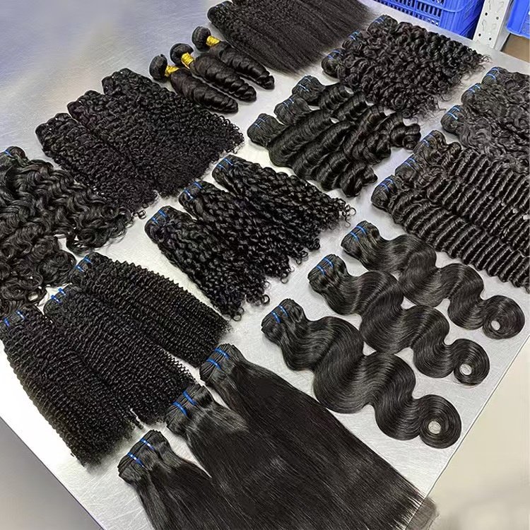 100% Raw Unprocessed Virgin Cuticle Aligned Human Hair Extensions,Peruvian Bulk Hair Loose Wave Bundles With Lace Closure