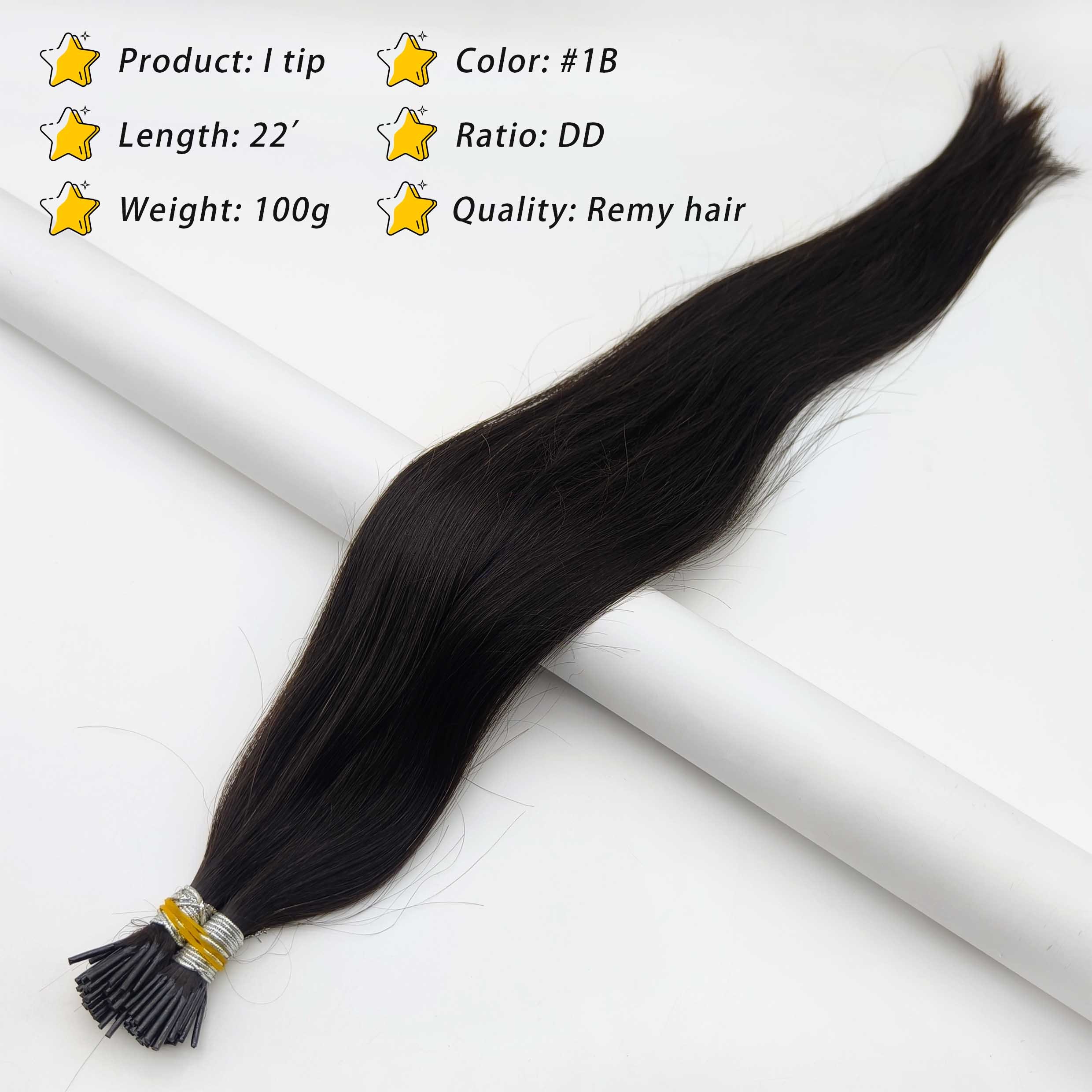 Wholesale Factory Price Real Human Russian Hair Double Drawn Straight In The Stock Ready To Ship Prebonded I Tip Hair Extensions