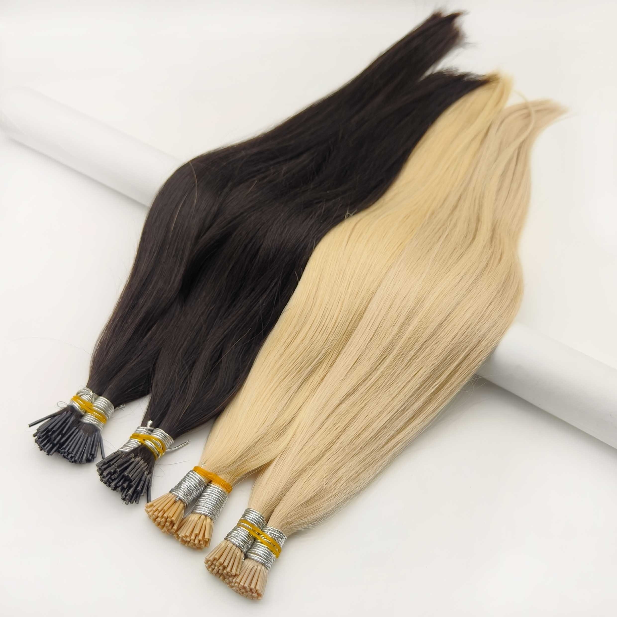 Wholesale Factory Price Real Human Russian Hair Double Drawn Straight In The Stock Ready To Ship Prebonded I Tip Hair Extensions