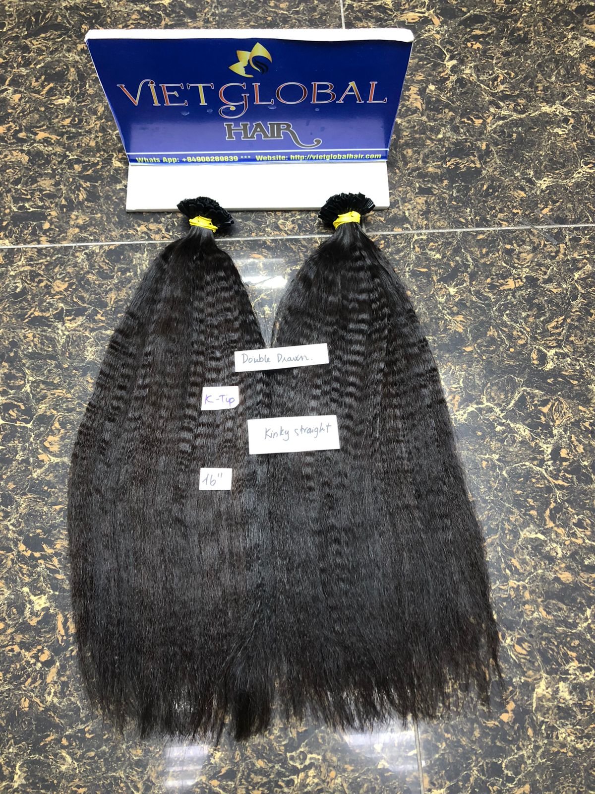 K Tip Kinky Straight Hair 100% Raw Vietnamese Human Hair Extensions Wholesale Natural Color For Black Woman
