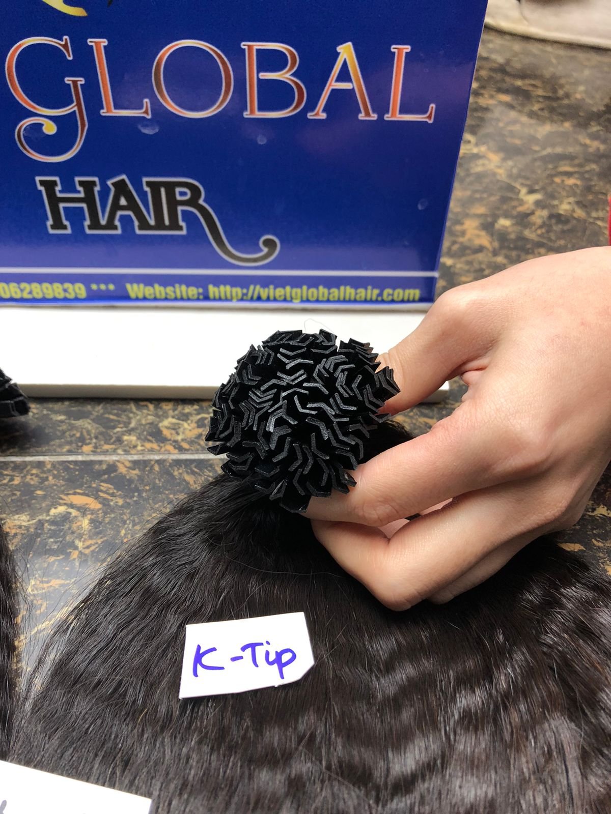 K Tip Kinky Straight Hair 100% Raw Vietnamese Human Hair Extensions Wholesale Natural Color For Black Woman