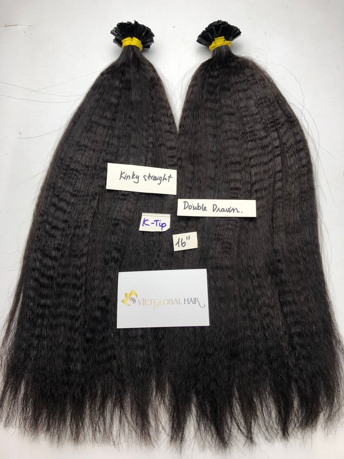 K Tip Kinky Straight Hair 100% Raw Vietnamese Human Hair Extensions Wholesale Natural Color For Black Woman