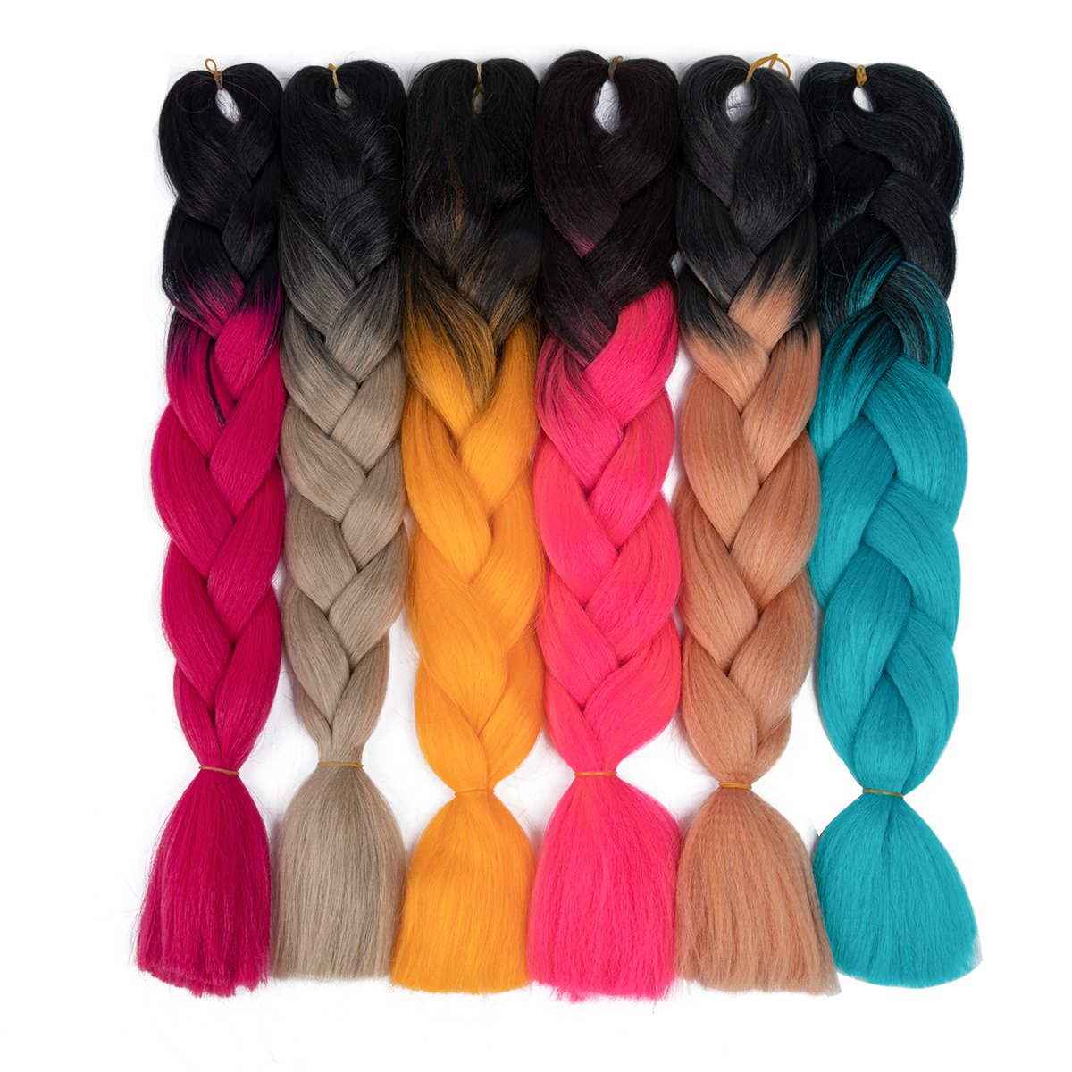 24in 100G Pre Stretched Afro Twist Jumbo Ombre Braiding Hair Extensions Ponytail Wig Braid Crotchet Braids for African Hair