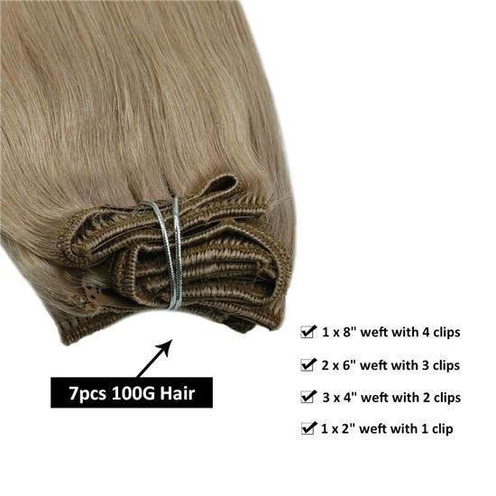 grade 12A human natural russian clip in hair extensions