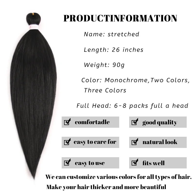 Hot Bath Bendable Box Crochet Synthetic Wig Braided Thin Three Strand Braid Hair Easy Weave Braids Hair Extensions