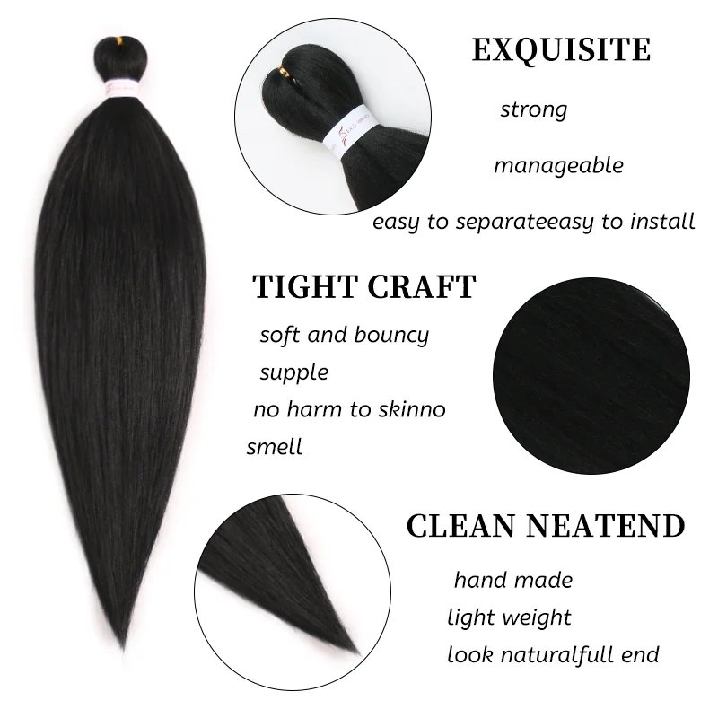 Hot Bath Bendable Box Crochet Synthetic Wig Braided Thin Three Strand Braid Hair Easy Weave Braids Hair Extensions