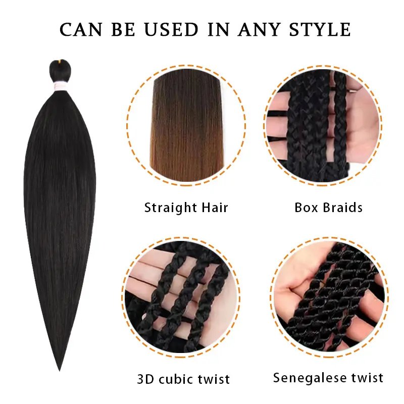 Hot Bath Bendable Box Crochet Synthetic Wig Braided Thin Three Strand Braid Hair Easy Weave Braids Hair Extensions