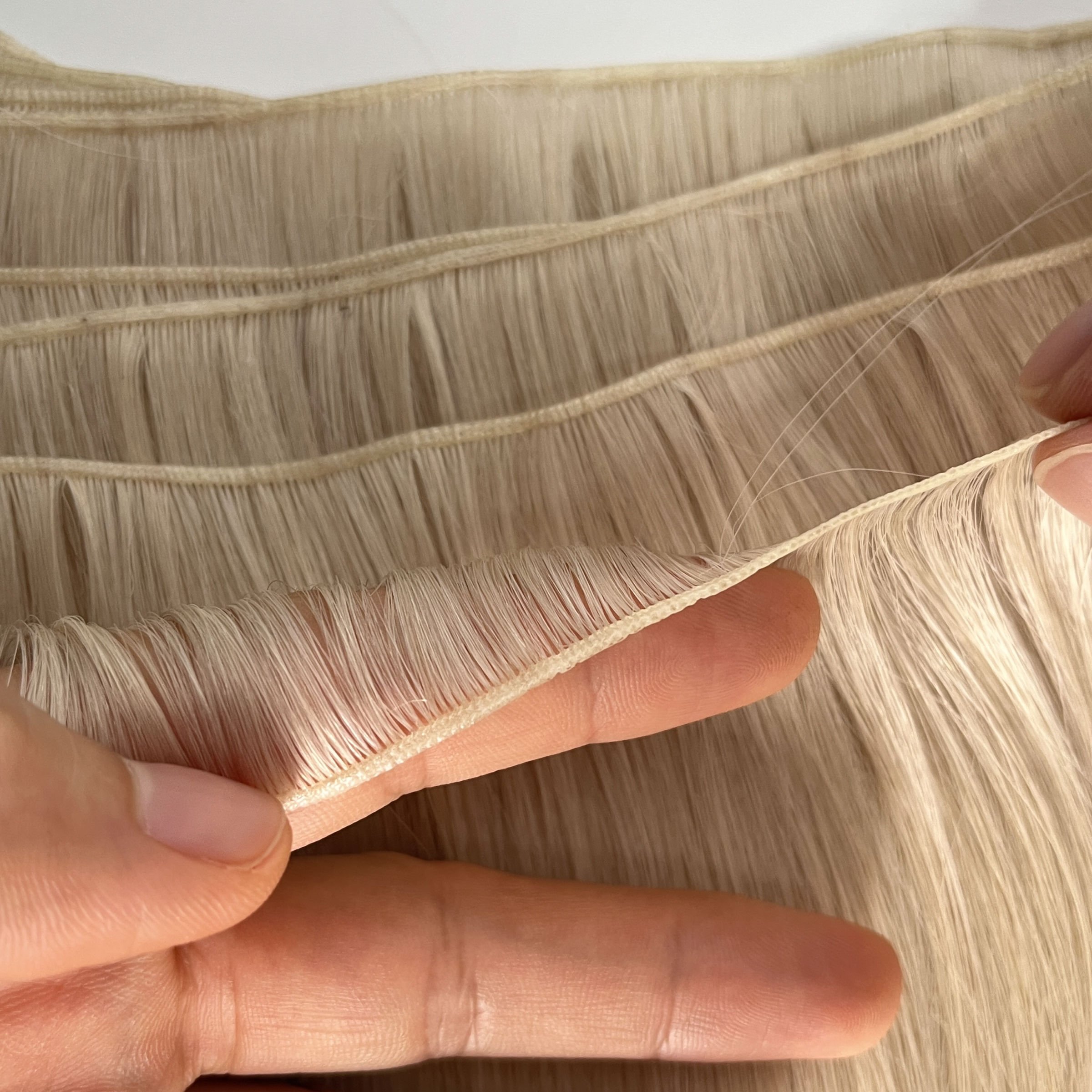 Invisible Russian Thin Genius Weft 100% Human Hair Weft Thick Ends Genius Weft Human Hair Extension