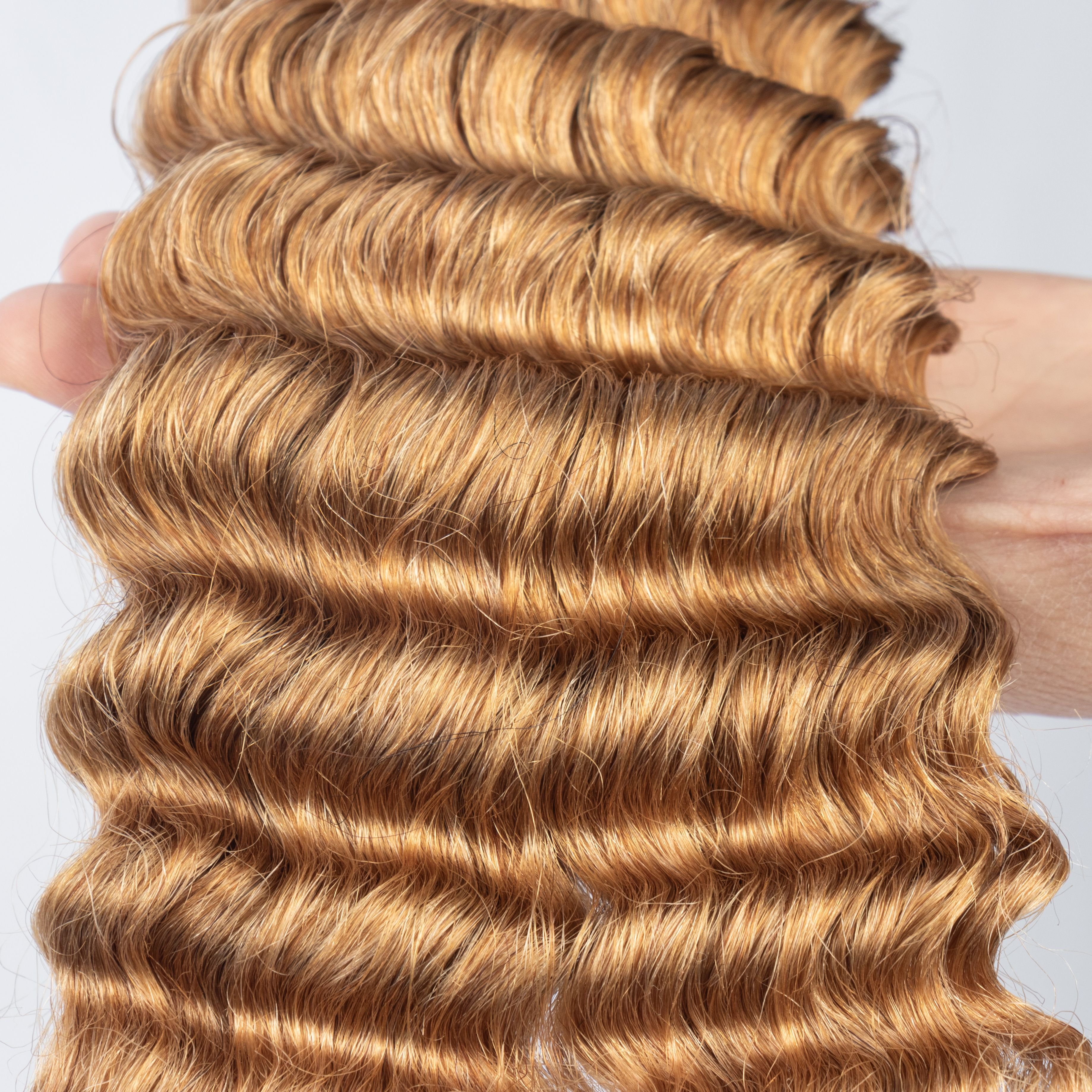 Hot Selling In 2024 100% Virgin Human Hair Deep Wave Texture Customized Bundles No Weft For Braiding