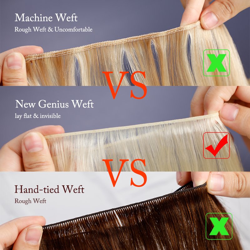 Brazilian European Real Indian Genius Virgin Double Drawn Weft Women Human Hair Extensions Human Russian Hair