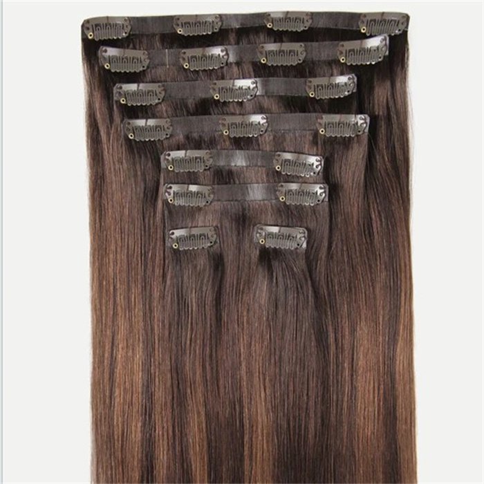 new arrival baylayage kinky straight curly human hair clip in seamless clip in raw hair extension