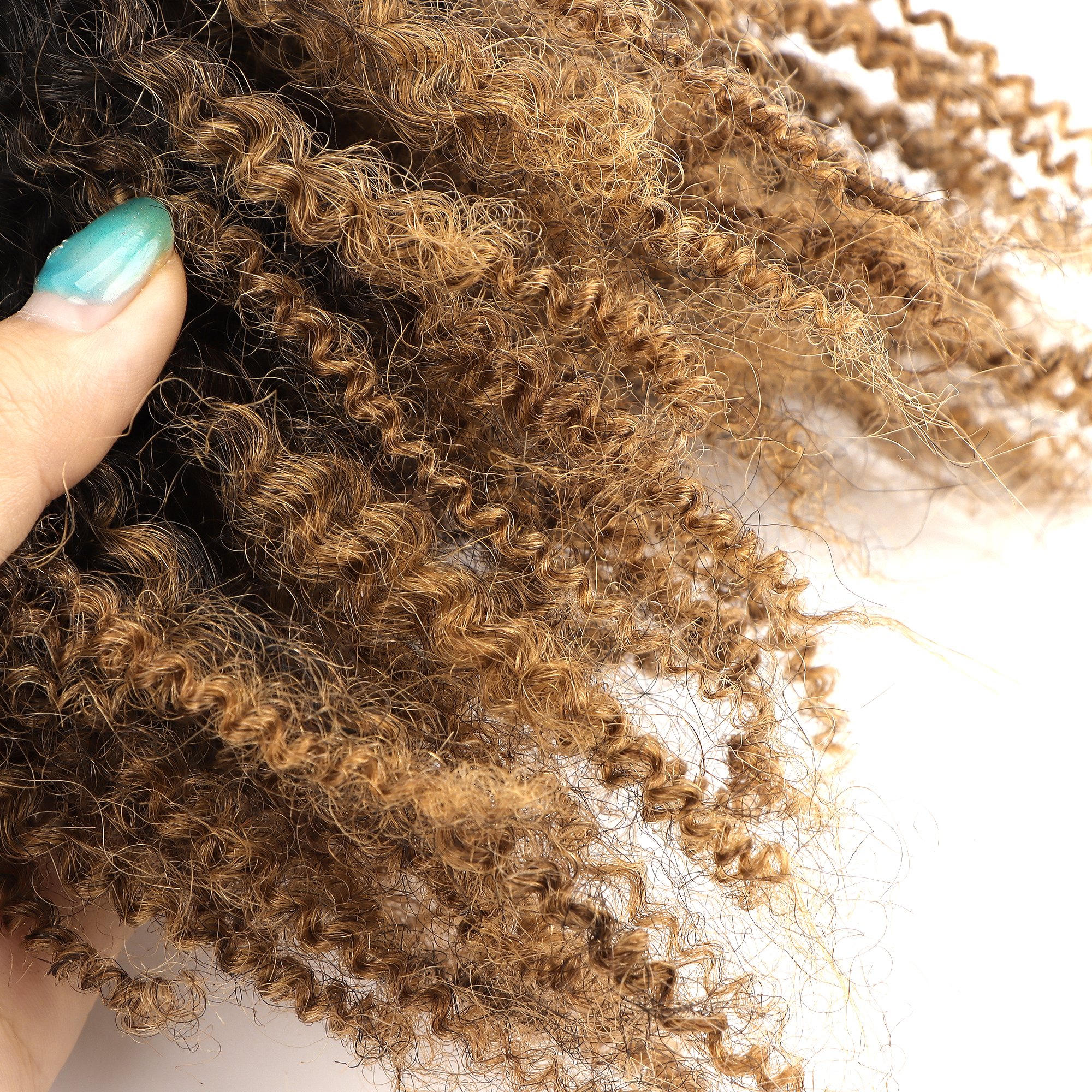 Orientfahsion 1B/27 Afro Kinky Hair Bulk 4C 100g Braiding Extensions Brazilian Curly Bulk Human Hair for Braids & Twist