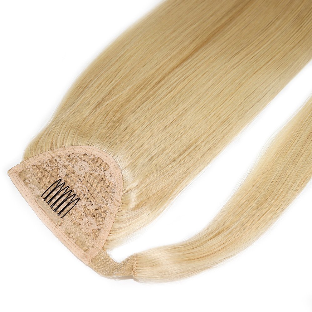 100% brazilian ponytail Human Hair Double Drawn raw virgin cuticle aligned hair wrap around ponytail human hair extension