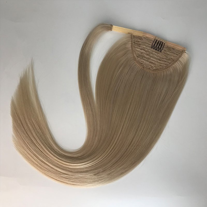 Wholesale 100% Human Hair Pony tails Hair Extensions Double Drawn Natural Wrap Around Drawstring Ponytail Hair