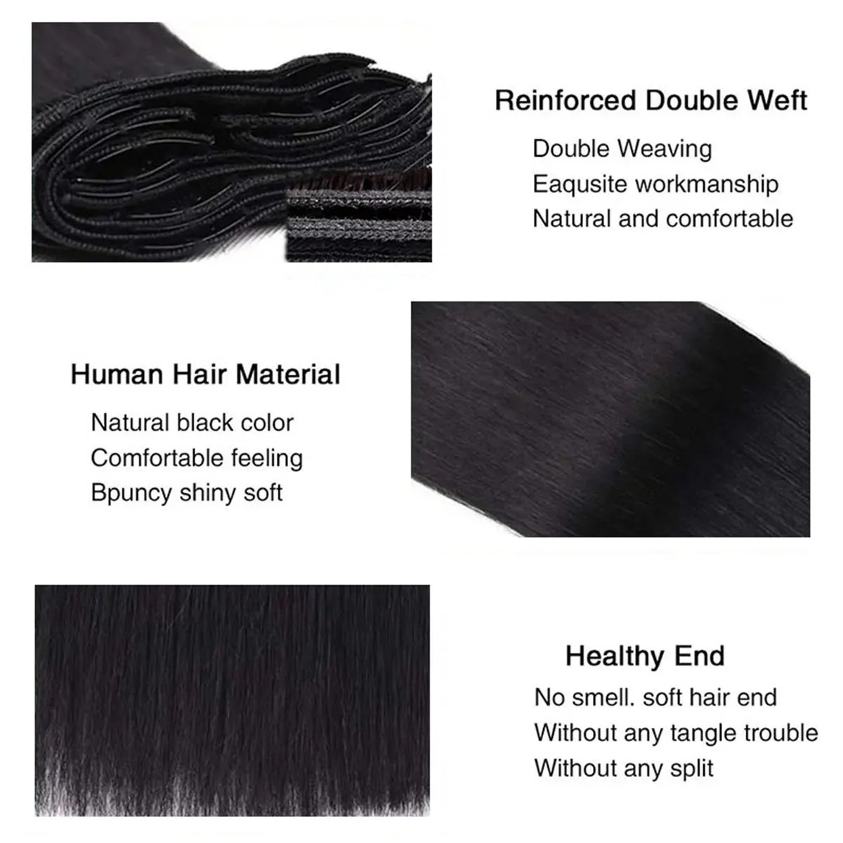 Real Human Hair Clip ins Hair Extension for Women