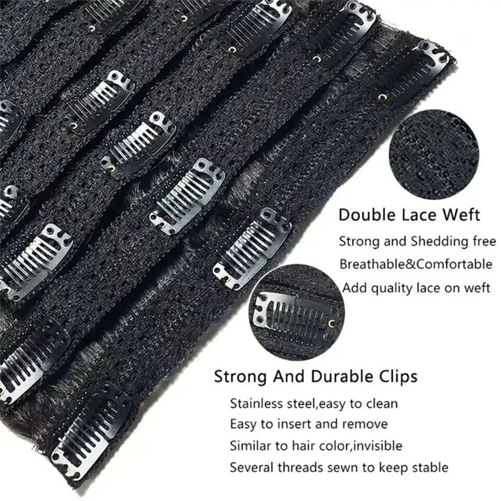 Real Human Hair Clip ins Hair Extension for Women