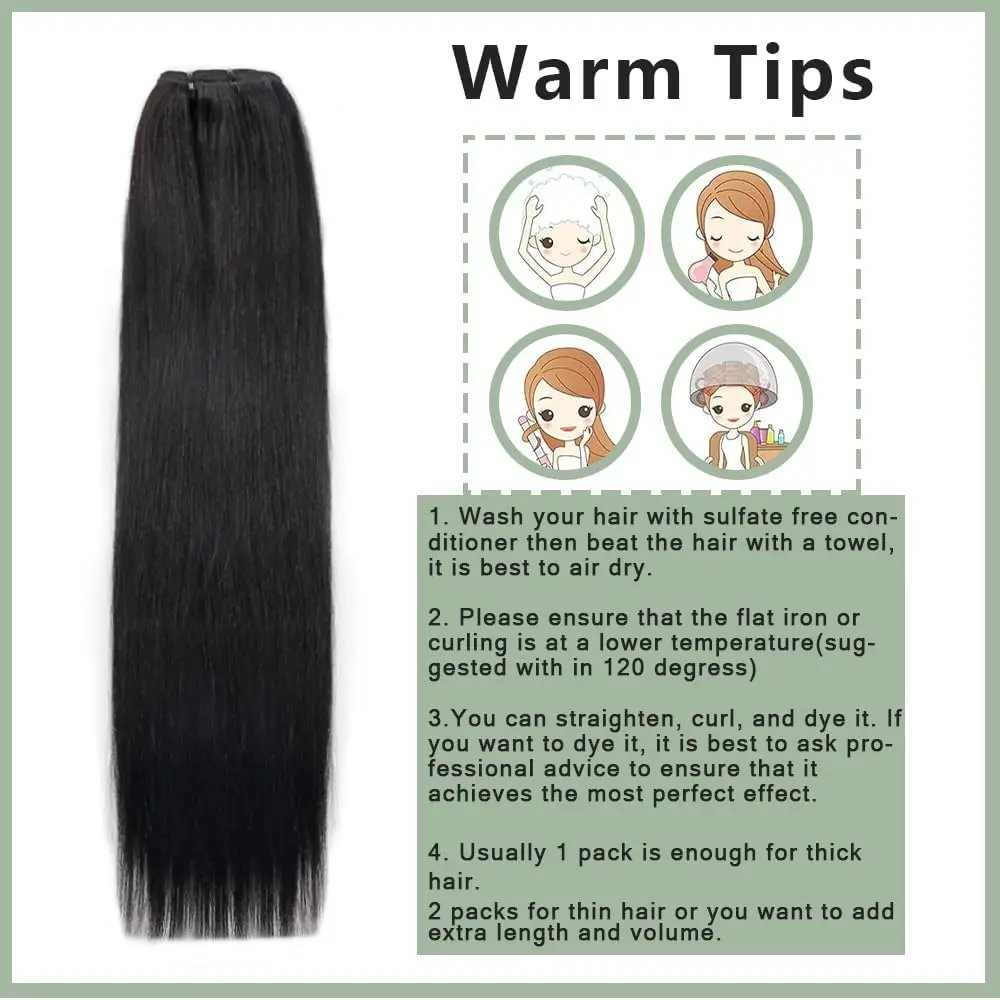 Real Human Hair Clip ins Hair Extension for Women