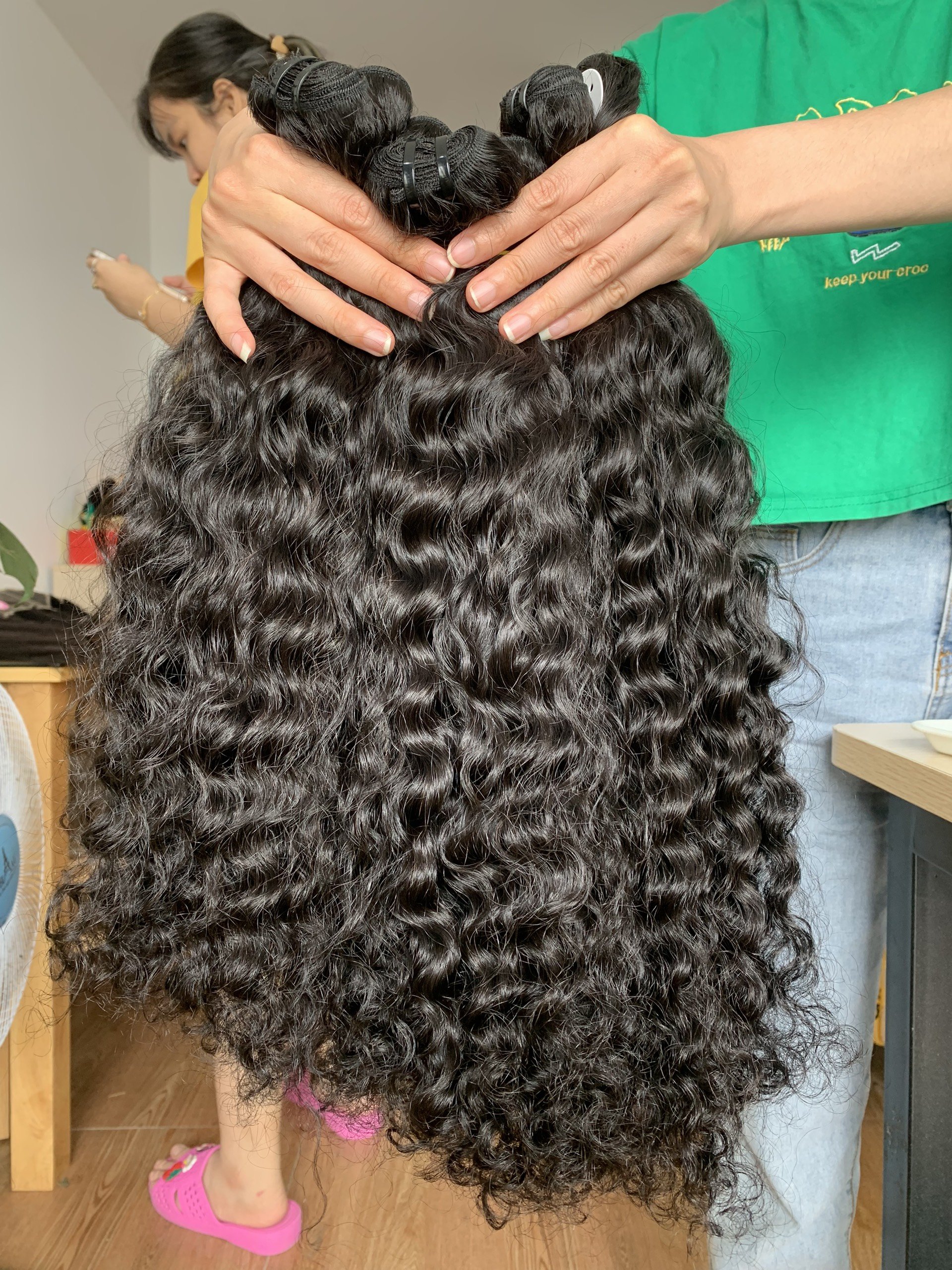 Cambodian Deep Kinky Curly Hair Bulk Weft Human Hair Extensions For Braiding No Weft Braids Extensions Bundles For Women