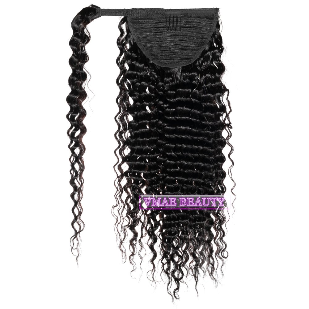 VMAE 100g Virgin 3A 3B 4C Afro Kinky Curly Raw Cuticle Aligned Wrap Around Ponytails Drawstring Ponytail Human Hair Extensions