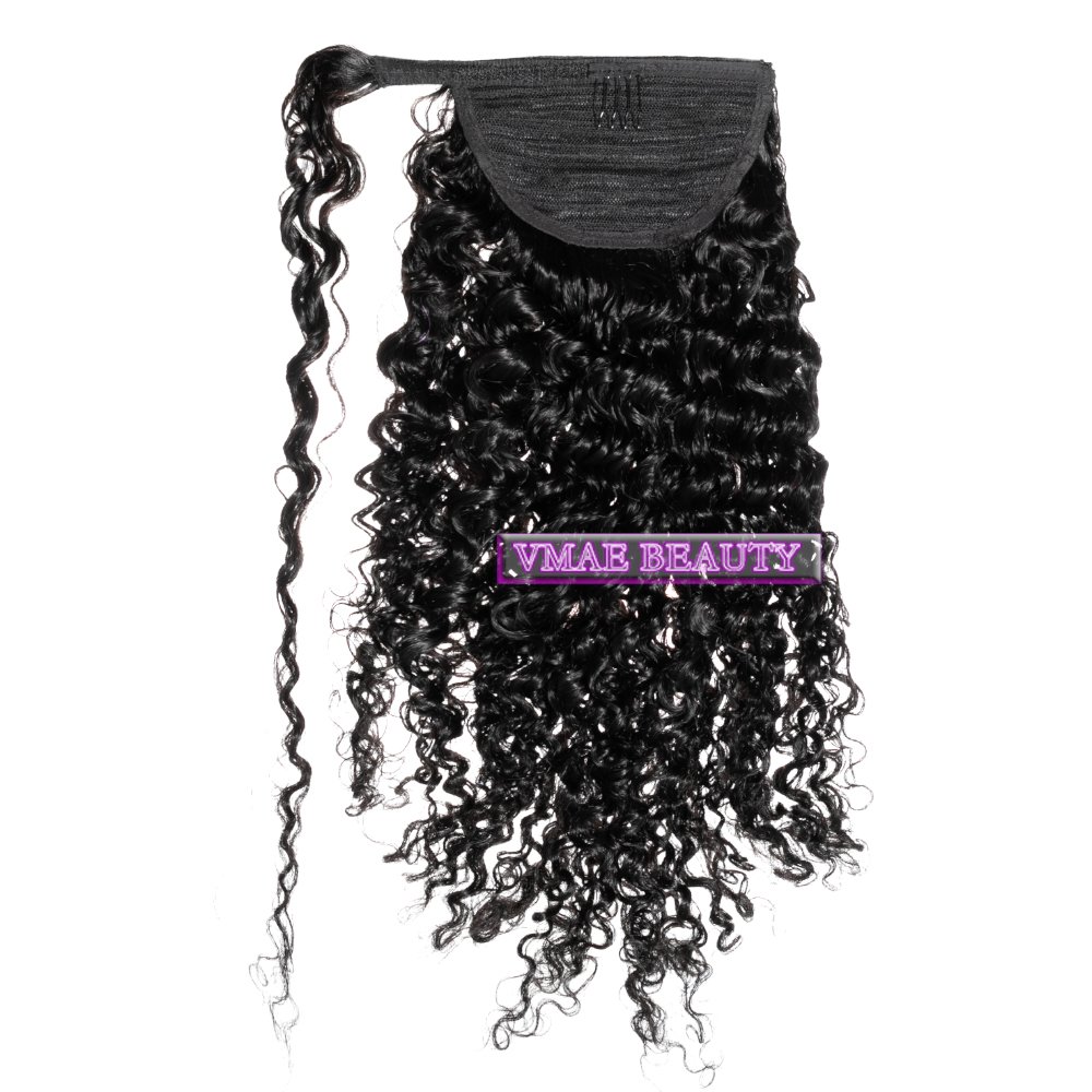 VMAE 100g Virgin 3A 3B 4C Afro Kinky Curly Raw Cuticle Aligned Wrap Around Ponytails Drawstring Ponytail Human Hair Extensions