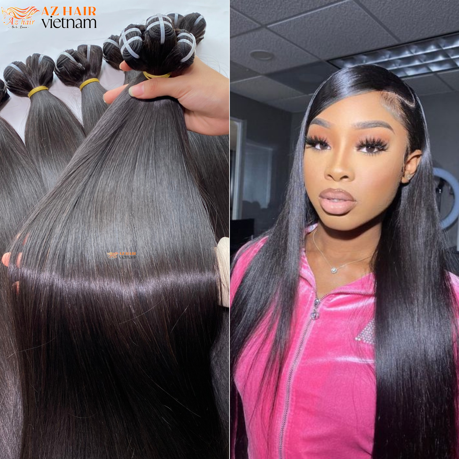 Cuticle Aligned Bone Straight Hair Extensions Remy Vietnamese 100% Double Drawn Pure Raw Unprocessed Virgin Raw Hair