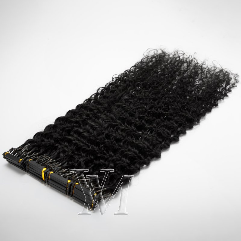 VMAE Mongolian Cuticle Aligned 6D Hair Extension Prebonded Hair Natural Color Afro Kinky Curly 3A 3B 3C 6D Human Hair Extensions