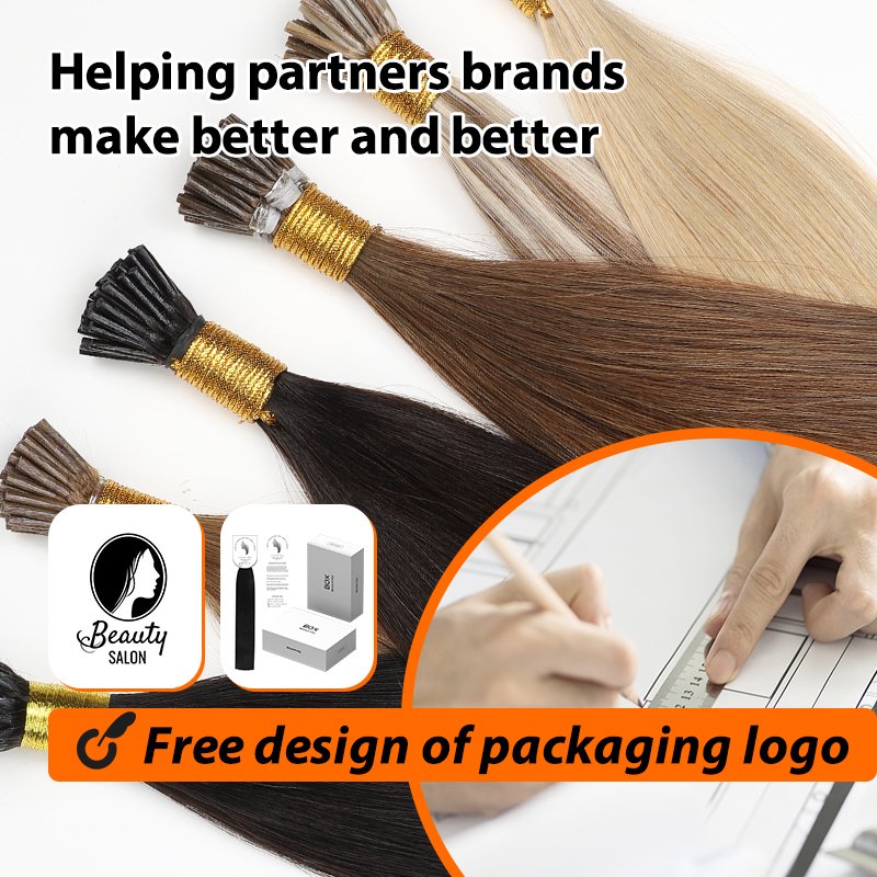 straight remy human hair itip extensions vendors cuticle aligned virgin double drawn keratin i tip hair extensions Wholesale