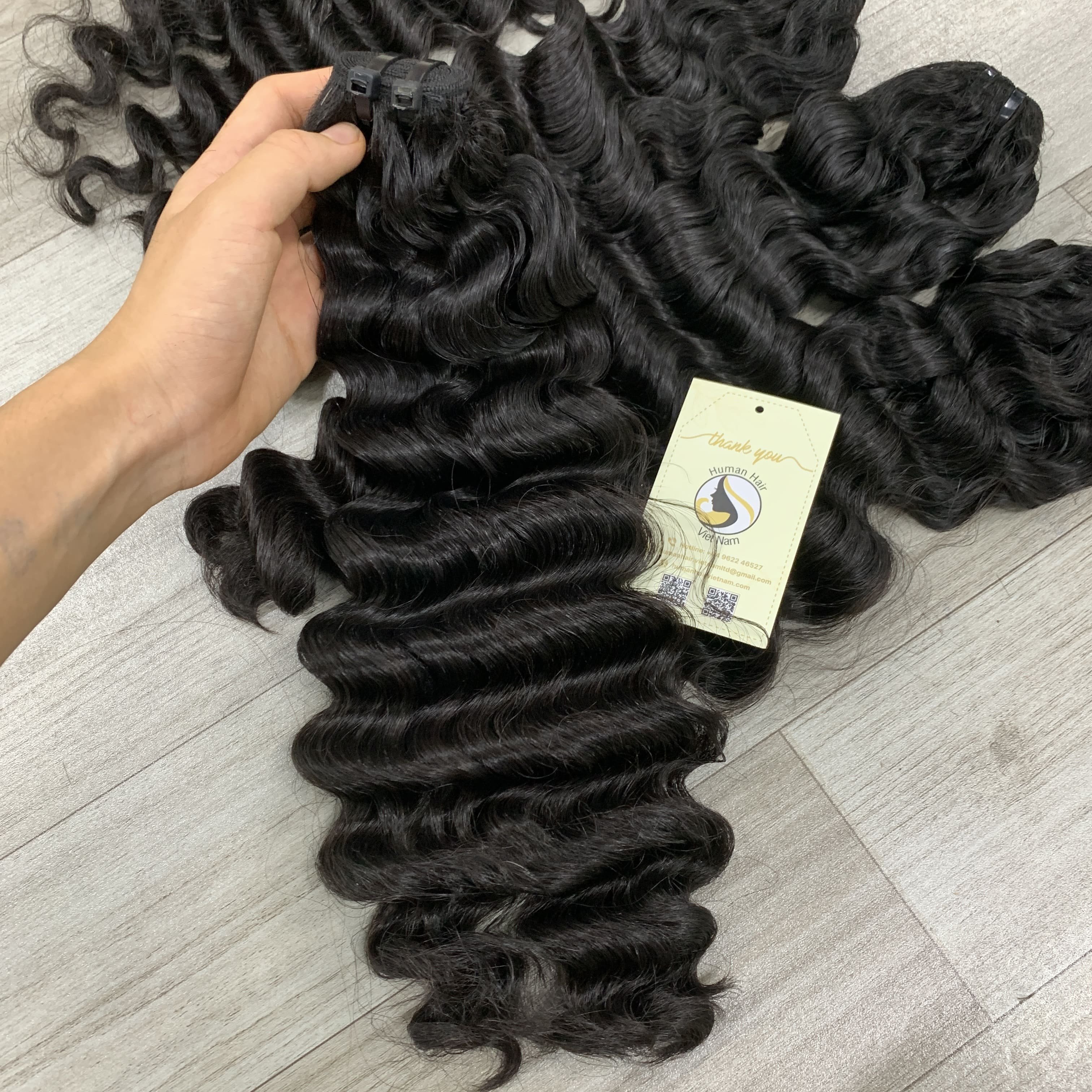 Unprocessed Virgin Cuticle Intact Hair Bundle Vendors Super Double Drawn Deep Wave Weft Raw Vietnamese Human Hair Extensions