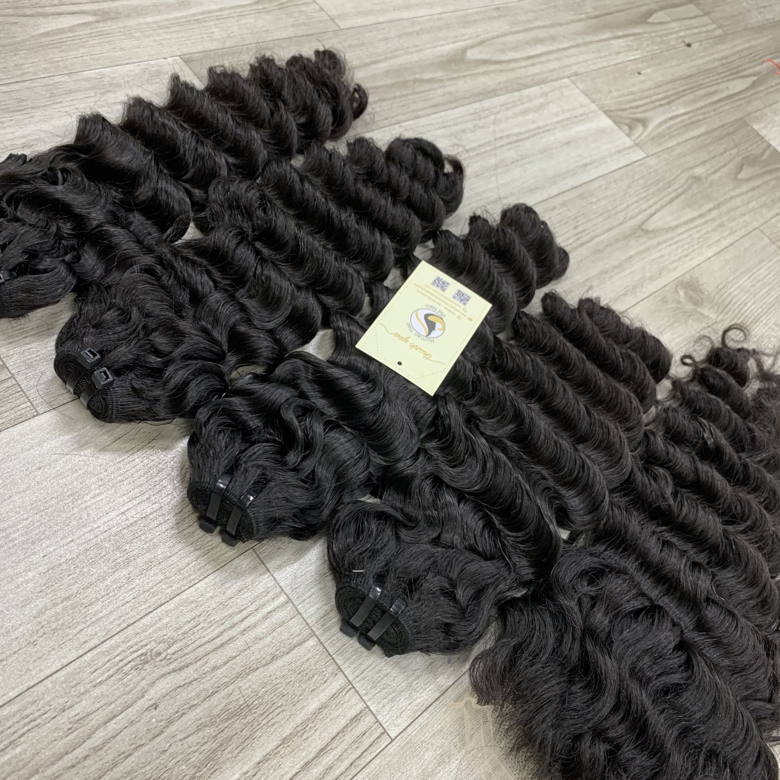 Unprocessed Virgin Cuticle Intact Hair Bundle Vendors Super Double Drawn Deep Wave Weft Raw Vietnamese Human Hair Extensions