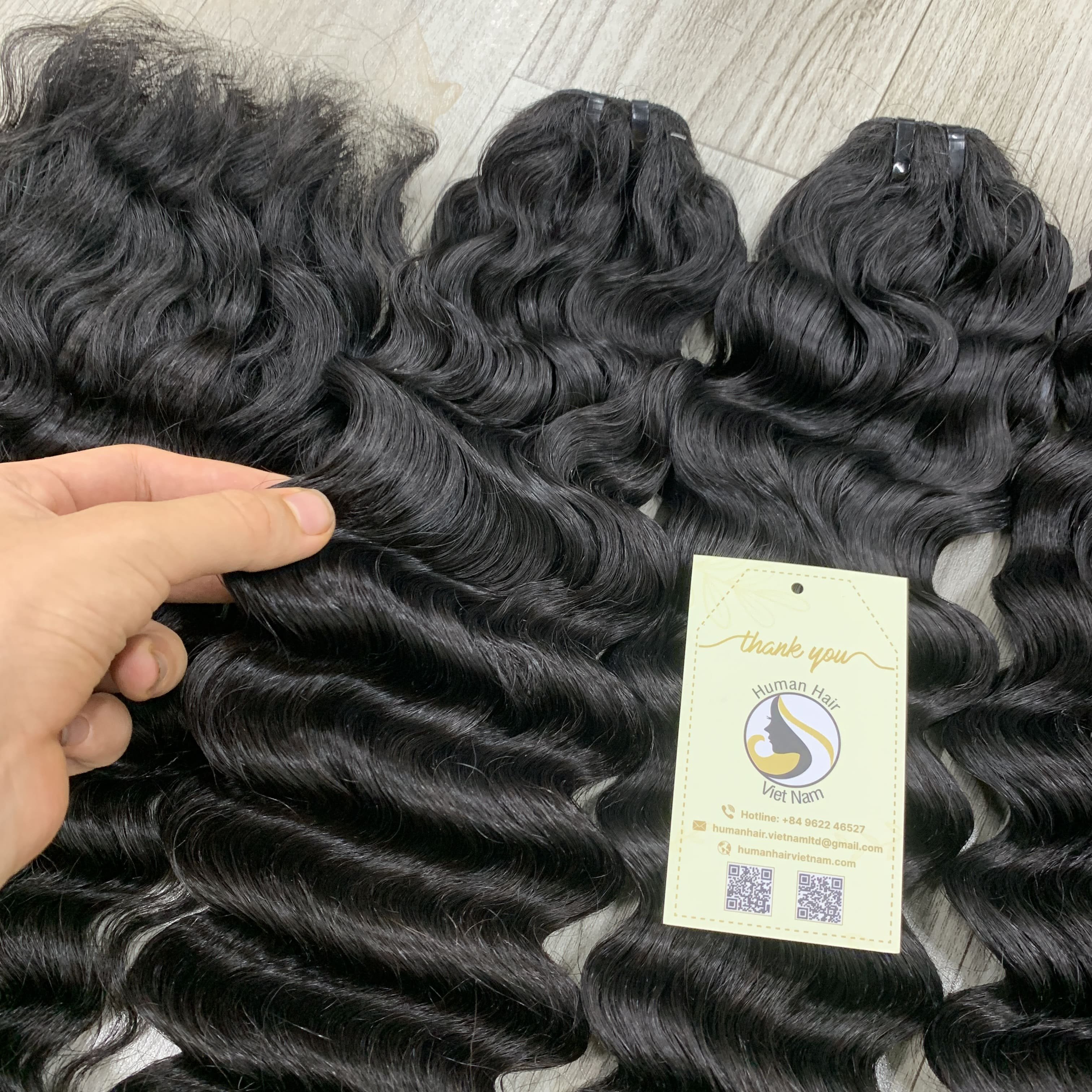 Unprocessed Virgin Cuticle Intact Hair Bundle Vendors Super Double Drawn Deep Wave Weft Raw Vietnamese Human Hair Extensions