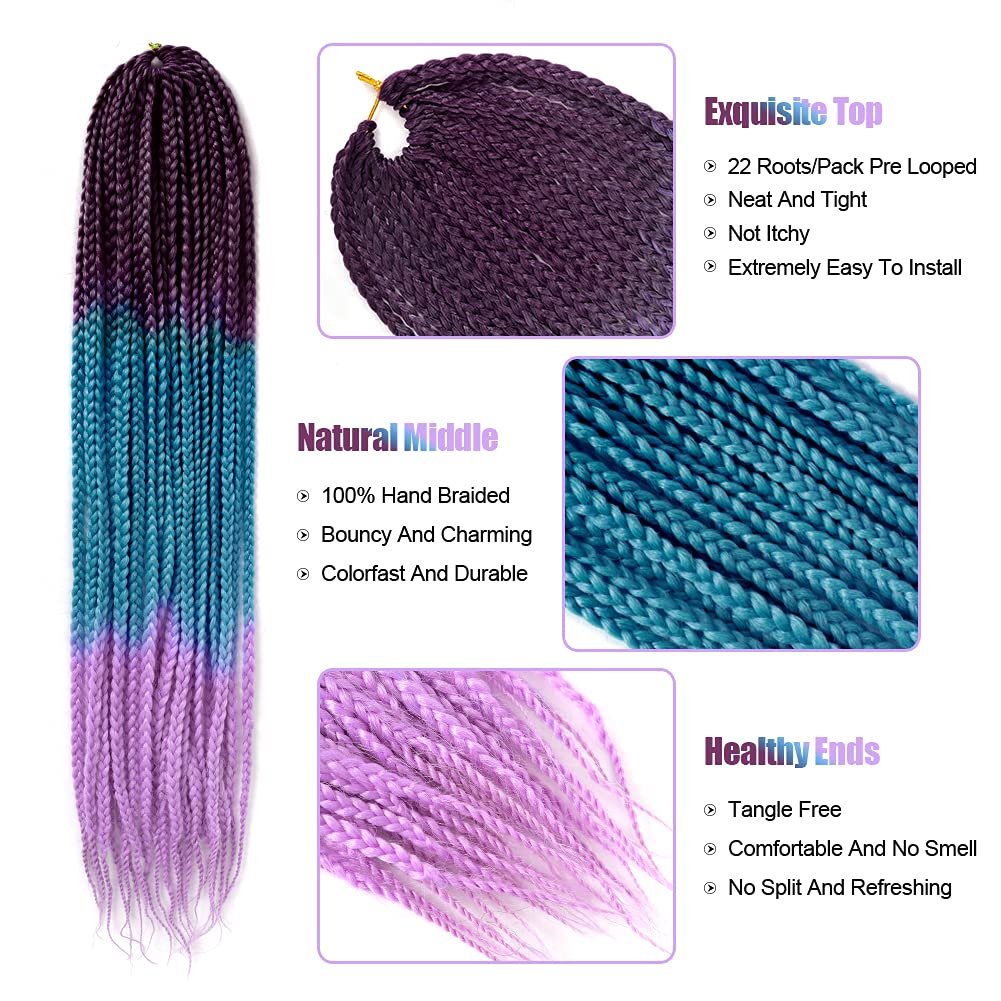 SHAROPUL Senegalese Twist Crochet braiding Hair Pre Looped Crochet Hair soft box braids Crochet Hair Extensions